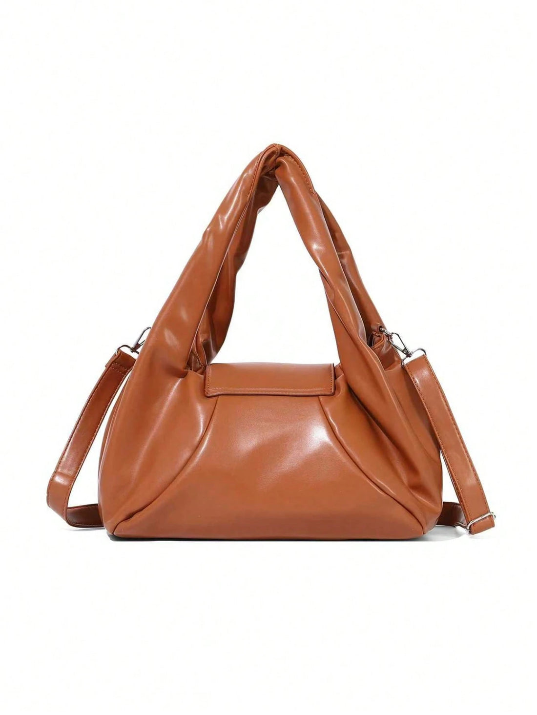 Women’s Brown Retro Tote Bag – Large Capacity, Pleated Design, Adjustable Strap, Versatile for Daily Use, Travel & Parties.