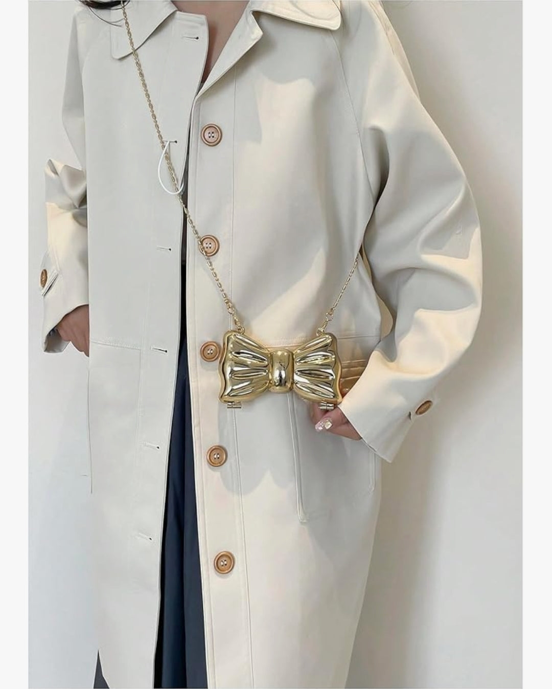 Women's Bow Shaped Mini Clutch Purses Cocktail Evening Bag Chain Strap Solid Mini Crossbody Bag for Party